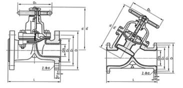 襯氟隔膜閥外形尺寸圖