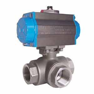 三通不銹鋼氣動(dòng)球閥 三通不銹鋼氣動(dòng)球閥