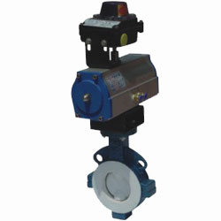 氣動對夾全襯氟蝶閥 氣動對夾全襯氟蝶閥