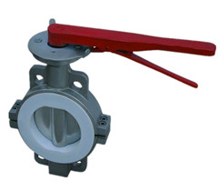 手柄對夾式襯氟蝶閥 手柄對夾式襯氟蝶閥