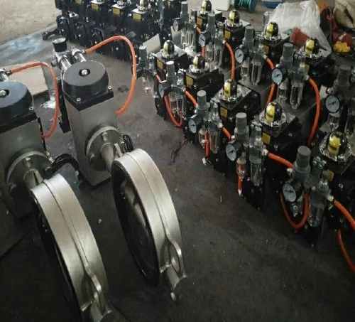 不銹鋼氣動對夾蝶閥 不銹鋼氣動對夾蝶閥