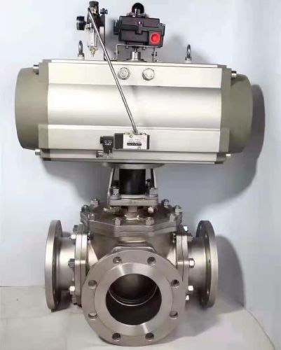 氣動高平臺硬密封三通球閥 氣動高平臺硬密封三通球閥