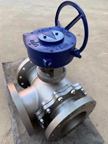 蝸輪不銹鋼三通球閥 蝸輪不銹鋼三通球閥